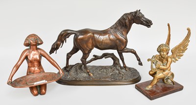 Lot 219 - A Late 19th century Bronze Figure of a Horse,...
