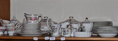 Lot 95 - A shelf of dinner and teawares including a Wedgwood Kutani Cray, Royal Worcester, Royal Garden etc.