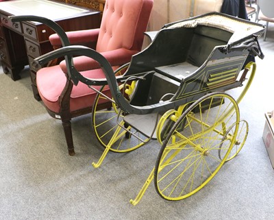 Lot 1201 - A Victorian Mailcart Baby and Toddler Pram,...