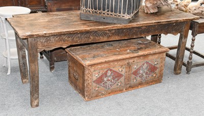 Lot 1190 - An 18th century Oak Refectory Table, with...