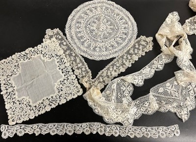 Lot 2076 - Cotton and Silk Maltese Lace comprising four...