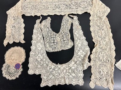 Lot 2076 - Cotton and Silk Maltese Lace comprising four...