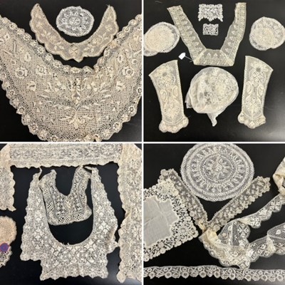 Lot 2076 - Cotton and Silk Maltese Lace comprising four...