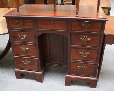 Lot 1312 - A George III Mahogany Kneehole Desk, 112cm by...