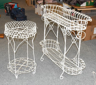 Lot 1170 - A TwoTier Wire Work Plant Stand, 105cm by 35cm...