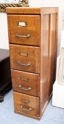 Lot 1224 - A 1920's Four Drawer Oak Filing Cabinet, 37cm...