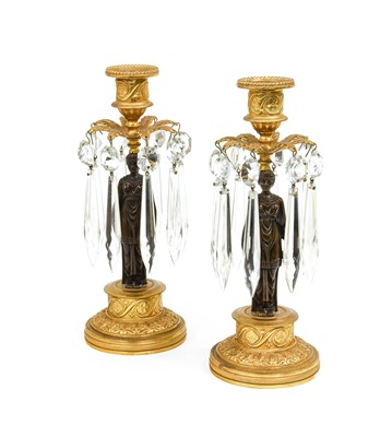 Lot 227 - A Pair of French Gilt and Patinated Bronze...