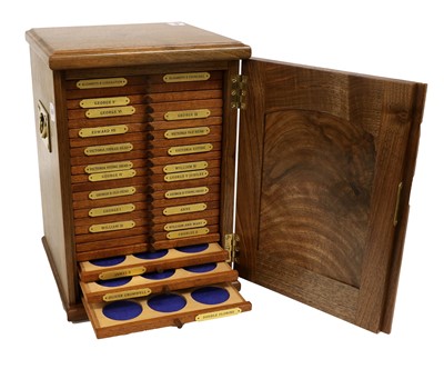 Lot 477 - A Coin Collectors Cabinet, intended for crowns...