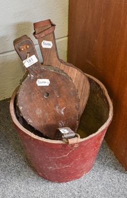 Lot 181 - A 19th Century Leather Fire Bucket, decorated...
