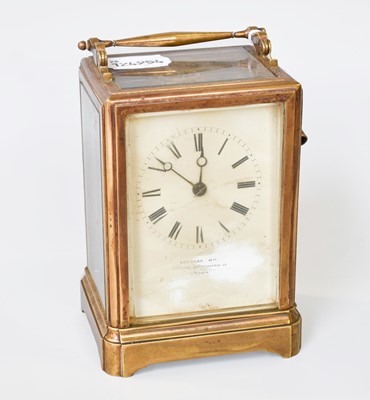 Lot 225 - A French Brass Striking Carriage Clock, circa...