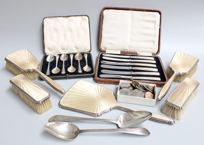 Lot 150 - A Collection of Assorted Silver, the silver...