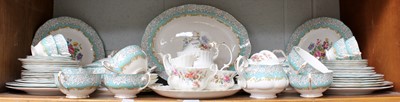 Lot 392 - An Albert Moss Rose Pattern Teaset, together...