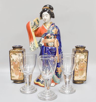 Lot 233 - A Large Japanese Kutani Porcelain Figure of a...