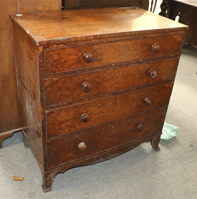 Lot 1300 - A 19th Century Oak and Walnut Veneer Straight...