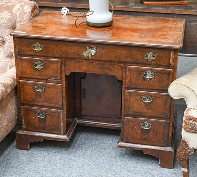 Lot 1210 - An 18th century Crossbanded Walnut Kneehole...