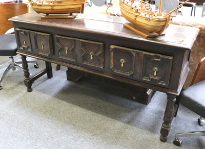 Lot 1216 - An 18th century Oak Dresser Base, with...