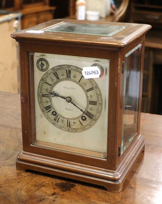 Lot 305 - A Mahogany Quarter Striking Table Clock,...