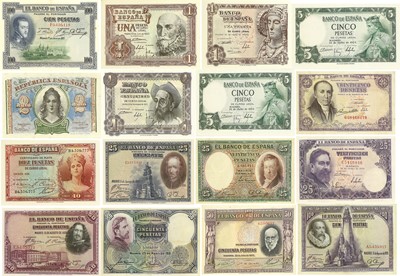 Lot 471 - Spain, Banknote Collection; 31 banknotes in...