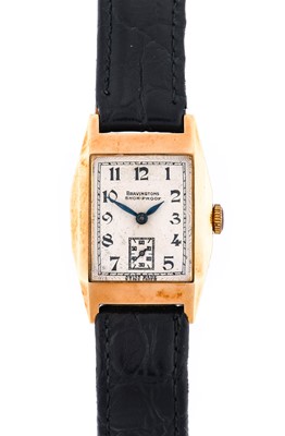 Lot 2328 - An Art Deco 9ct Gold Wristwatch, retailed by...