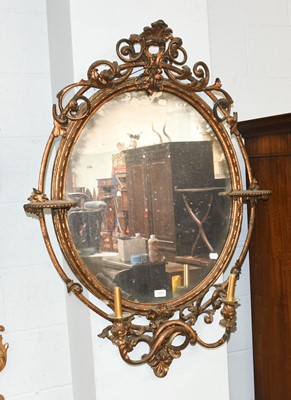 Lot 1282 - A 19th Century Giltwood and Gesso Oval...