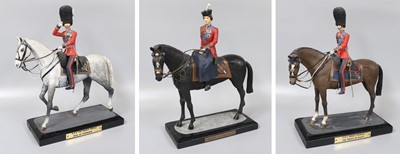 Lot 362 - Three Painted Equestrian ModelsTrooping the...