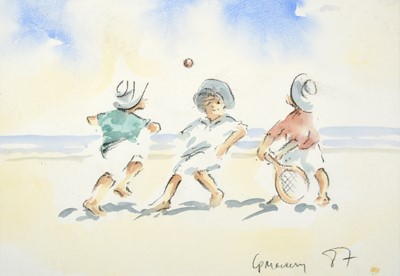 Lot 621 - Charlie Mackesy (b.1962) Beach tennis Signed...