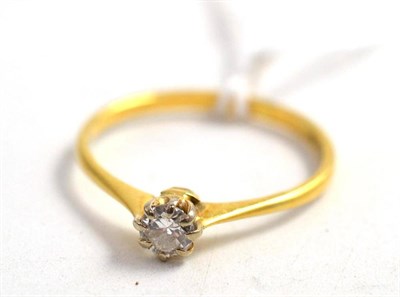 Lot 123 - A diamond solitaire ring, stamped '18CT' and 'PL', estimated diamond weight 0.30 carat...