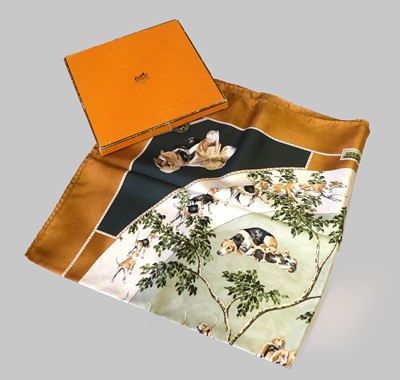 Lot Hermes Silk Scarf Le Poitevin Designed by...