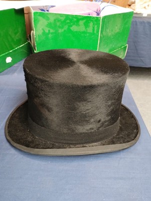 Lot 2169 - Christys' London Black Silk Top Hat, retailed...