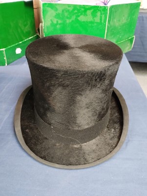 Lot 2169 - Christys' London Black Silk Top Hat, retailed...