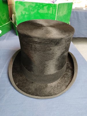 Lot 2169 - Christys' London Black Silk Top Hat, retailed...
