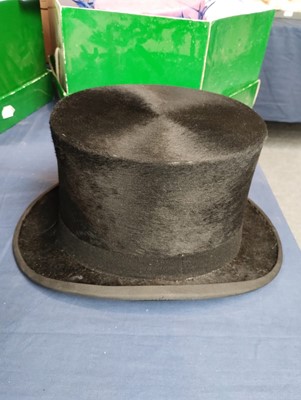 Lot 2169 - Christys' London Black Silk Top Hat, retailed...