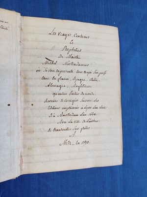 Lot 109 - Nostradamus (Michel) - Manuscript. Les Vrayes...
