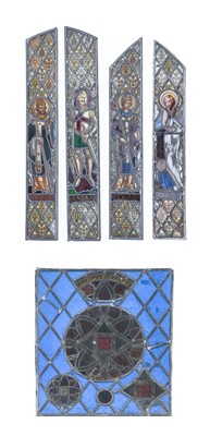 Lot 290 - A Set of Four Victorian Stained Glass Panels,...