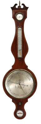 Lot 703 - A Mahogany Inlaid Wheel Barometer, signed J...