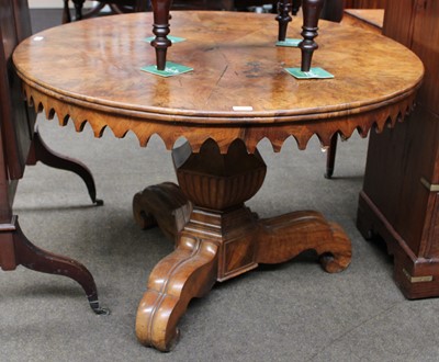 Lot 1197 - A 19th Century Walnut Veneer Centre Table, of...