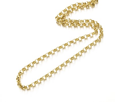 Lot 418 - A 9 Carat Gold Cable Link Necklace, length 56cm