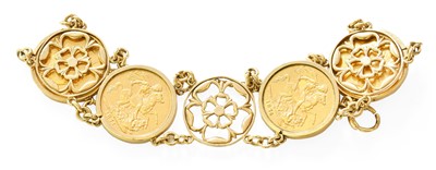 Lot 409 - A Sovereign Bracelet, comprising of four...