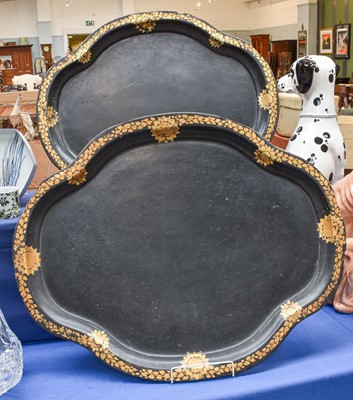 Lot 255 - Two Victorian Papier Mache Trays, largest...