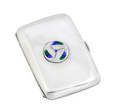 Lot 141 - An Arts & Crafts Silver and Enamel Cigarette...