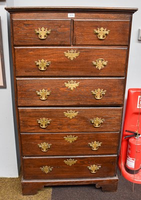 Lot 1215 - A 19th Century Oak Six Height Chest of Drawers,...