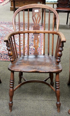 Lot 1280 - A 19th century Windsor Armchair, splindle back...