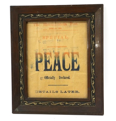 Lot 139 - A Rare Boer War Newspaper "Special" Poster,...