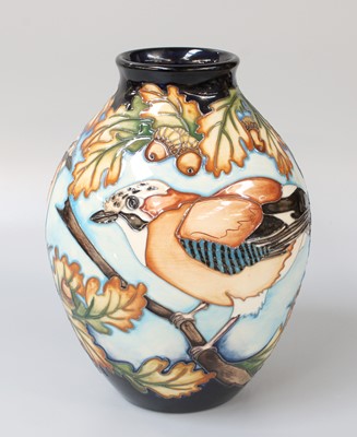 Lot 216 - A Modern Moorcroft "Jays at Home" Pattern Vase,...