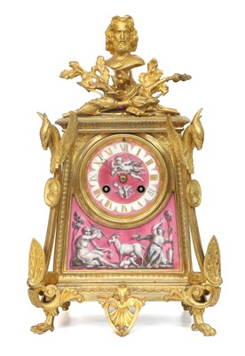 Lot 682 - A Gilt Metal and Porcelain Mounted Striking...