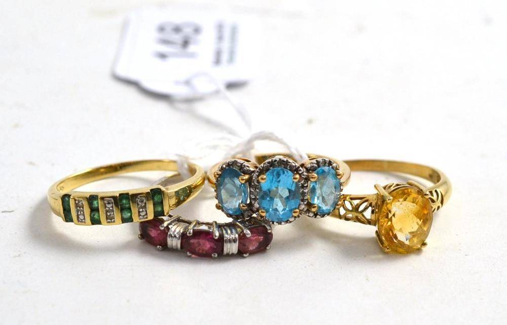 Lot 148 - Four gem set rings