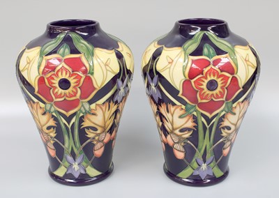 Lot 246 - A Pair of Modern Moorcroft "Diamond Crown"...