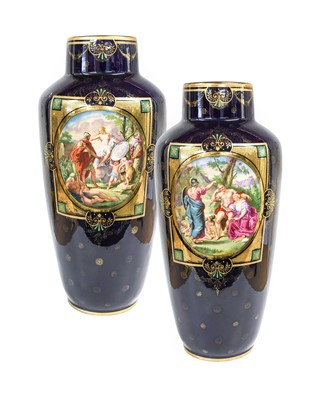 Lot 57 - A Pair of Turn Royal Vienna Floor Vases, first...