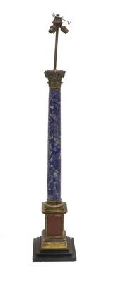 Lot 212 - A Gilt-Metal-Mounted Lapis Lazuli Large Lamp...