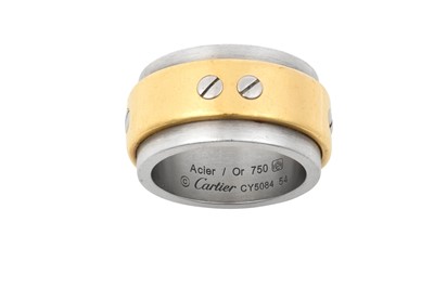 Lot 2187 - A Bi-Colour 'Santos' Ring, by Cartier the...